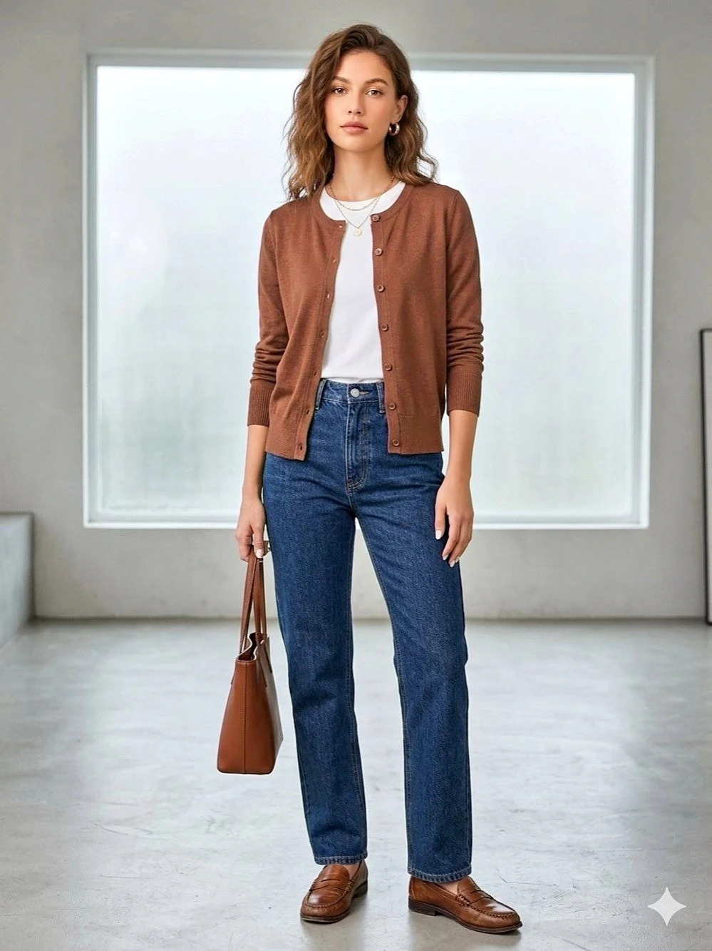Amour Vert Brown Cardigan Size Medium Like New
